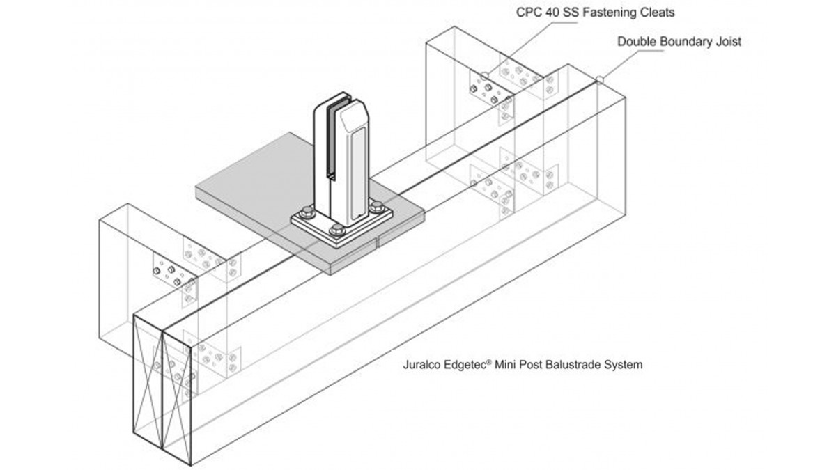 Stainless Steel Cleats for deck fixing are now included in Juralco balustrade details.