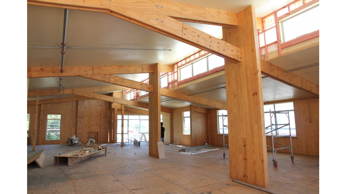 Construction of the Kaikoura District Council Building. 