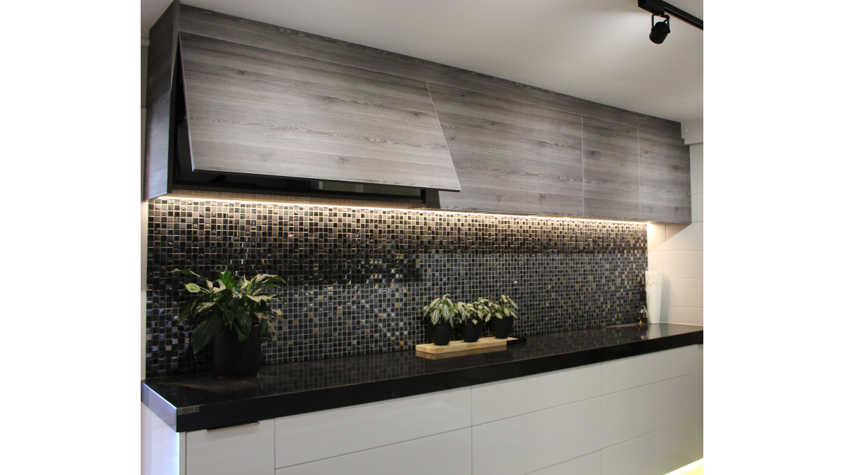 LaBella Kitchen Showroom - Syncron Rustik Ebony Walnut.