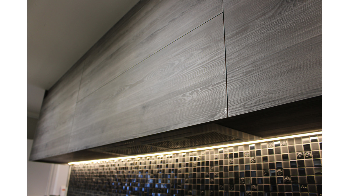 LaBella Kitchen Showroom - Syncron Rustik Ebony Walnut.