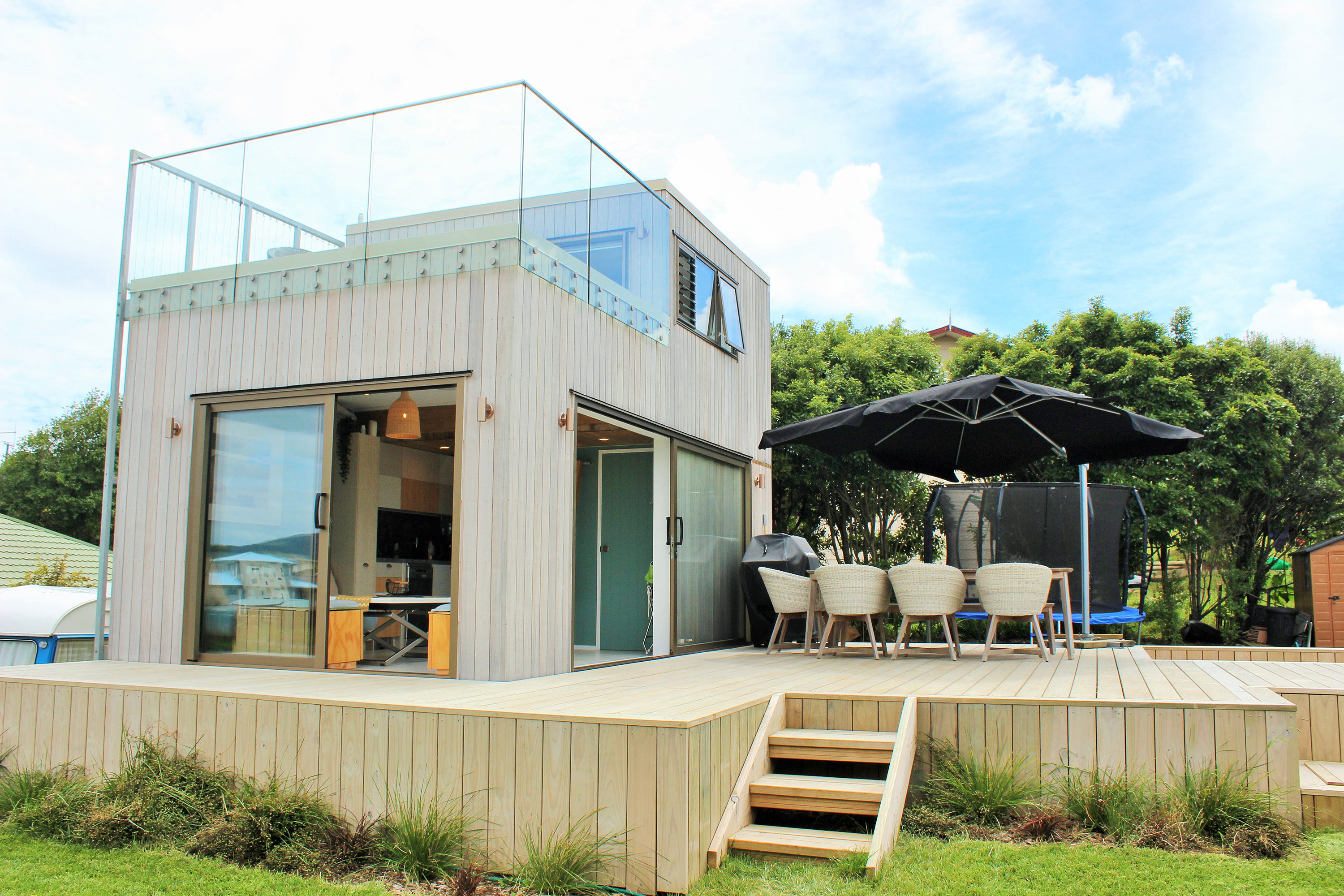 Rooftop Deck Maximises Space for Raglan Tiny House  EBOSS