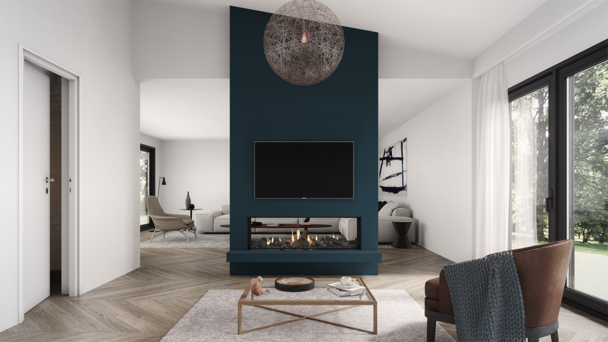 Escea DS1400 Double Sided Gas Fireplace.