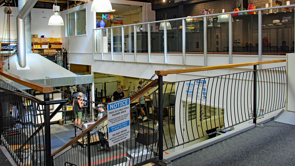 Glassworks Whanganui with an Edgetec Commercial balustrade on the gallery mezzanine floor.