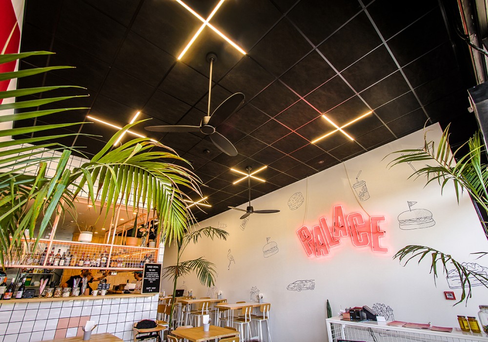 Stylish Acoustic Ceiling Installed at Palace Burger