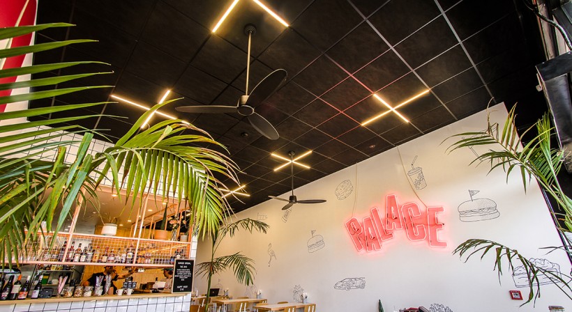 Stylish Acoustic Ceiling Installed at Palace Burger