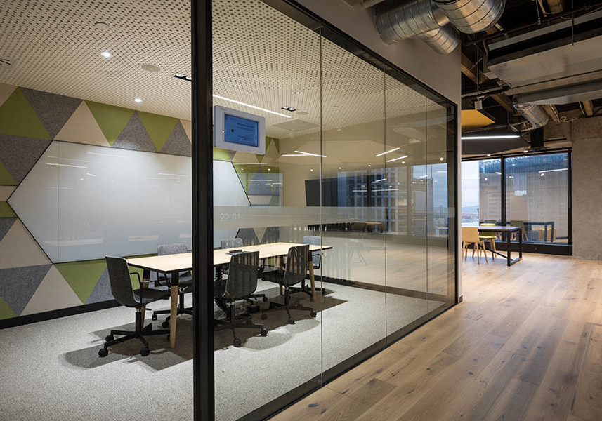Rigitone Astral Plasterboard Improves Acoustics and Air Quality in QBE Fit-out