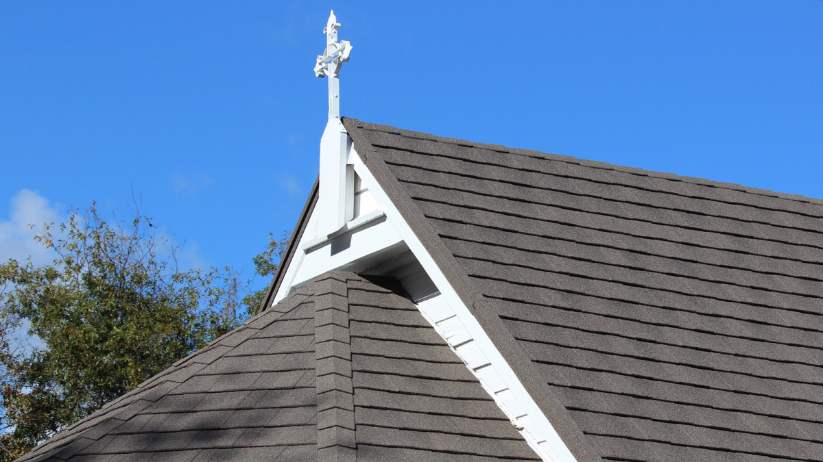 Gerard's CF Slate textured finish tiles on the church roof.