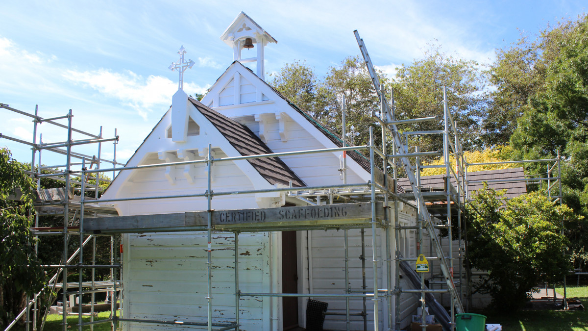 During the re-roofing process.