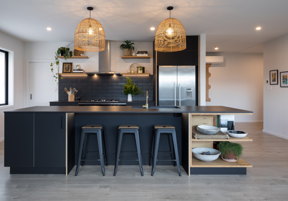 Matt Black Dekton Selected for Modern Kitchen Design