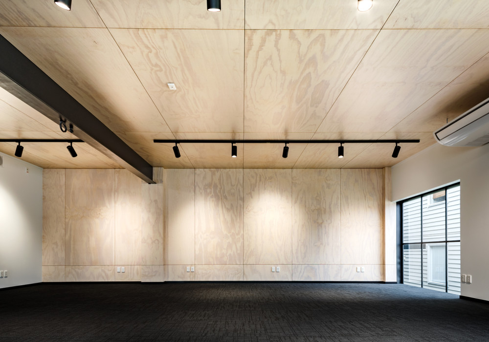 From Concrete Workshop to Plywood-Lined Office