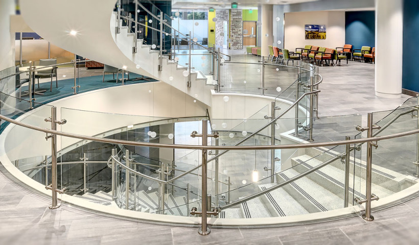 Curved Glass Stairwell Offers Safety and Style for Medical Centre