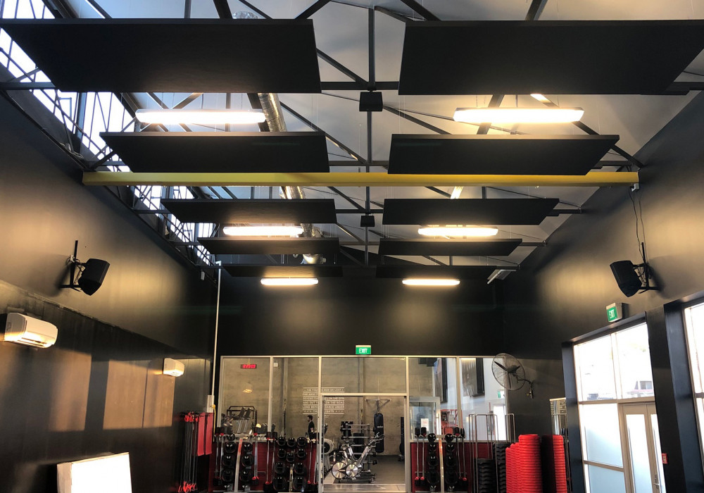 Eye-catching Ceiling Panels Improve Acoustics for Les Mills Hamilton