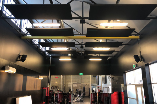 Eye-catching Ceiling Panels Improve Acoustics for Les Mills Hamilton