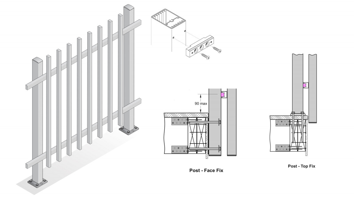 Edge Stecca fin balustrade details.