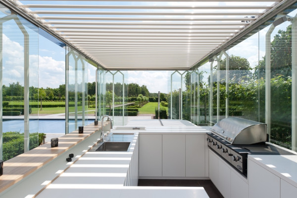 Elevate Outdoor Kitchen Designs with Opening Roofs