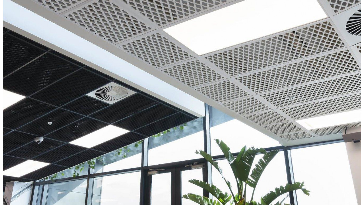 ANZ office Sylvia Park features Polyfon Mesh in black and white
