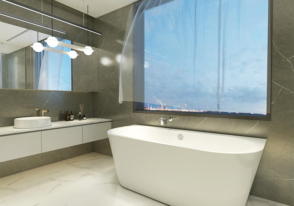 New Bath Evokes Space-Saving Deep Luxury