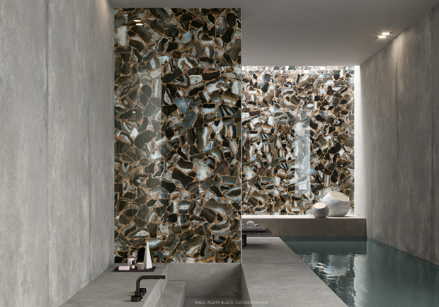Enhance Interiors with Large-Format Stone-Replica Tiles