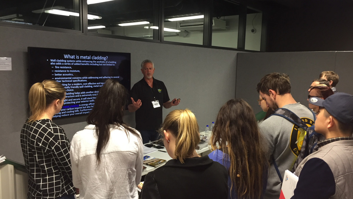 David giving a presentation as part of a materials forum for architecture students. 