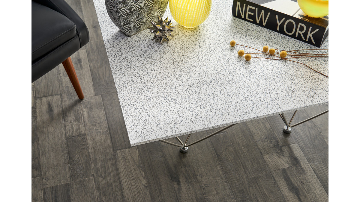 Corian Solid Surface — Domino Terrazzo Table.