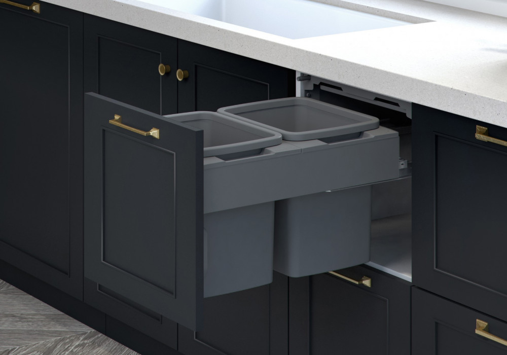 A Waste Bin Lid That Stays in the Cabinet
