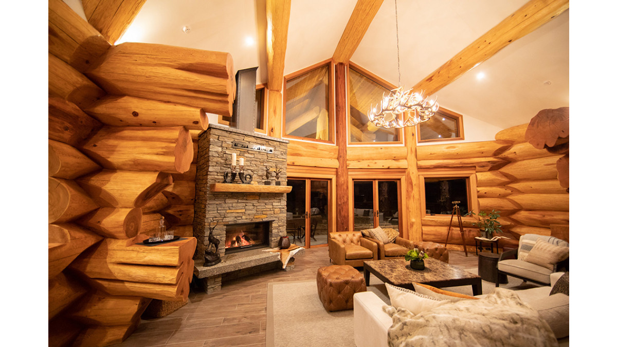 The home embodies the idea of a hunting lodge — ideal for family and friends to gather after a day of adventures.