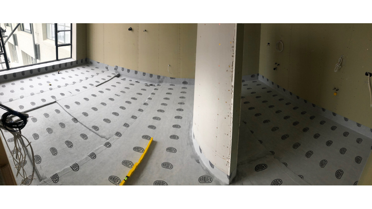 The bathrooms used ARDEX WPM 750 Undertile Sheet Membrane for the undertile waterproofing.