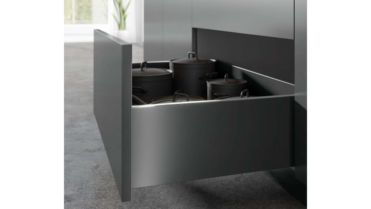 AvanTech YOU anthracite drawer with chrome Design Profile.