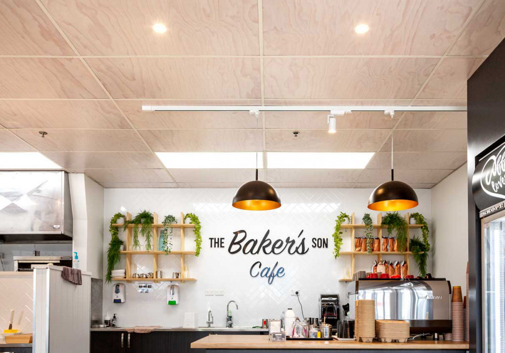 Hygienic Ceiling Tiles Printed with a Timber Pattern