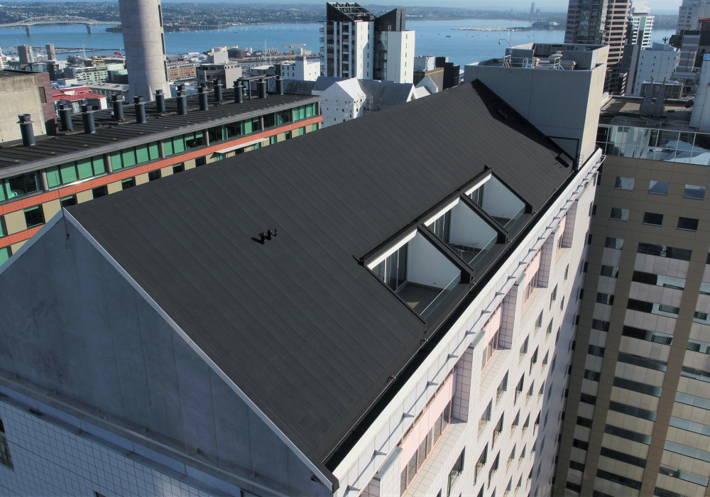 Overlaying a Central City Hotel Roof, 30 Storeys Off the Ground