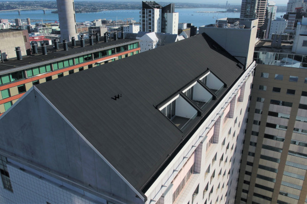 Overlaying a Central City Hotel Roof, 30 Storeys Off the Ground