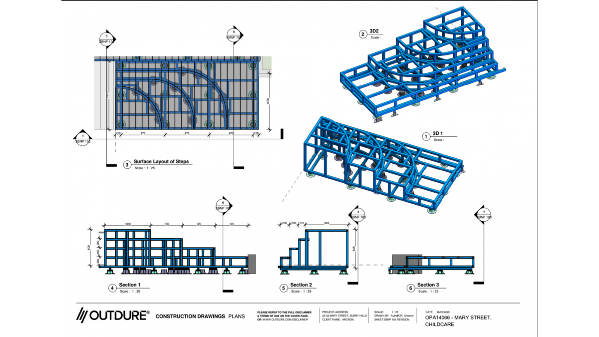 Example of the construction details provided by Outdure.