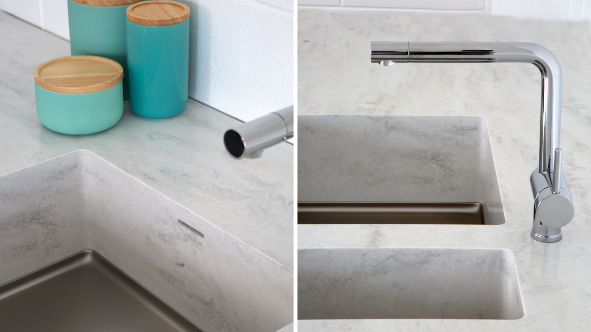 Get a Designer, Integrated Look with Corian Sinks and Basins EBOSS