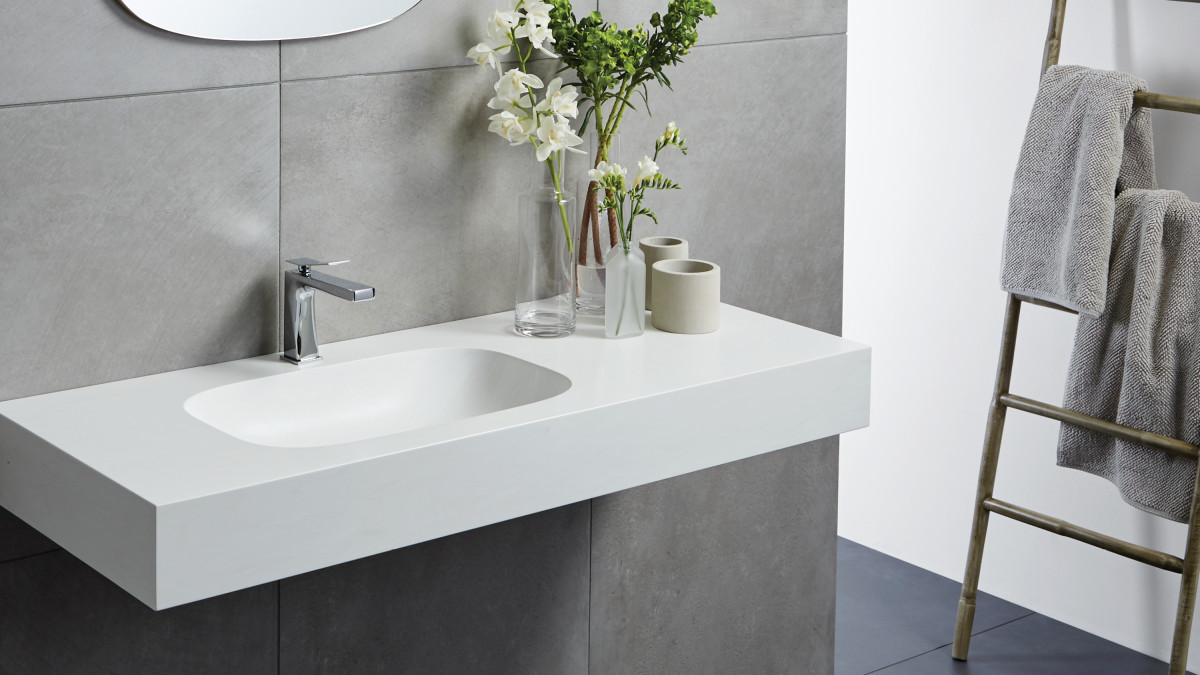 Get a Designer, Integrated Look with Corian Sinks and Basins EBOSS