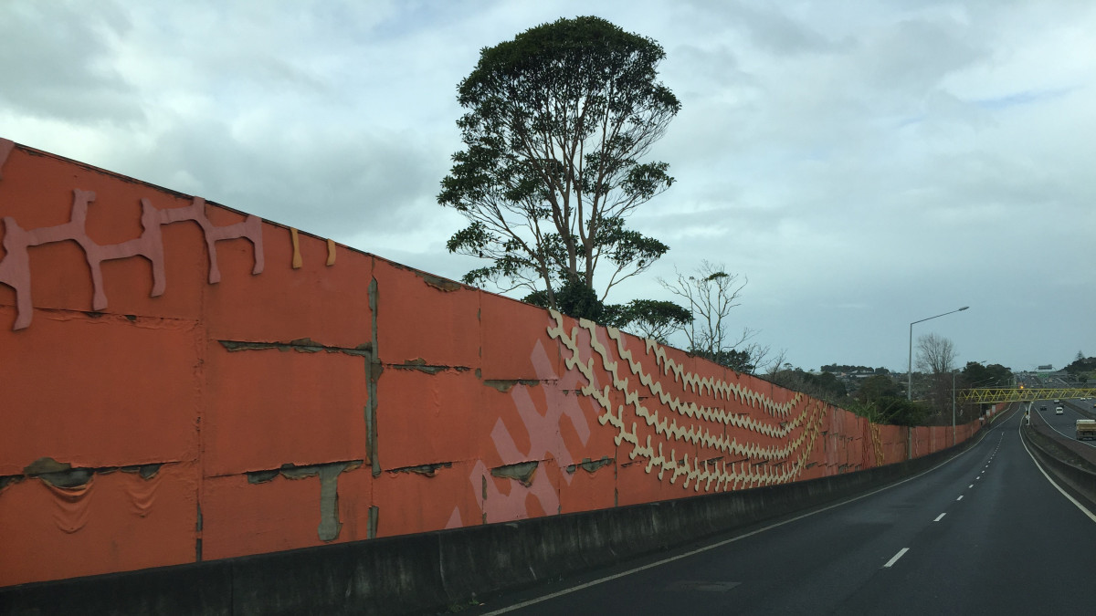 The original orange walls. 