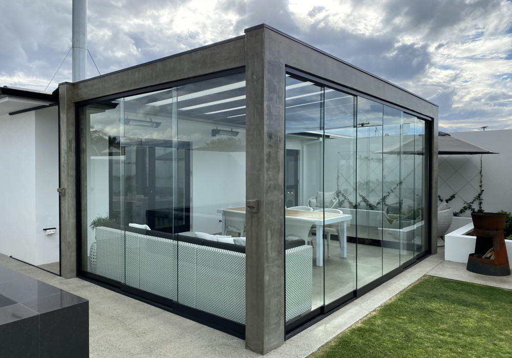Glass Sliding Doors Help Complete Outdoor Entertainment Areas