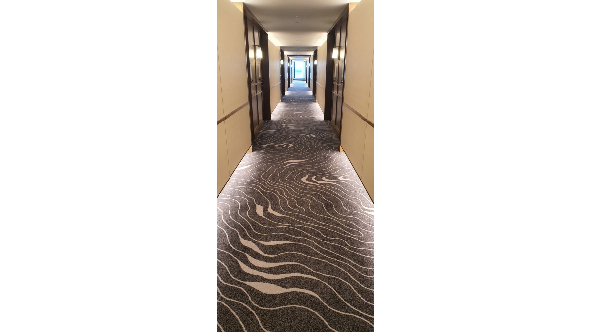 Corridor bespoke design to emulate topography.