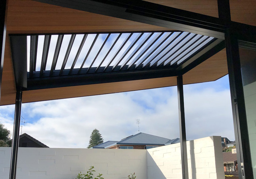 Incorporating Louvres into Low Pitched Patio Roofs