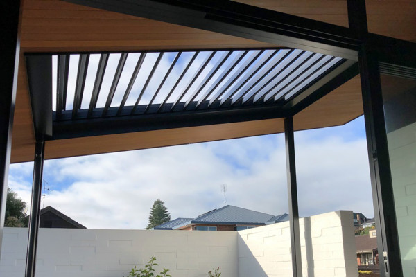 Incorporating Louvres into Low Pitched Patio Roofs 