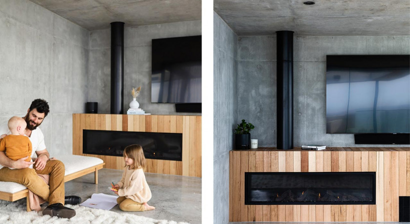 Ultra-Wide Escea Fireplace Specified for Bunker House by Futureflip