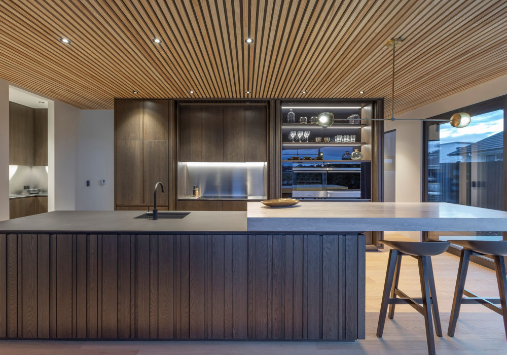 Dramatic Kitchen with Handleless Design in a Rural Setting