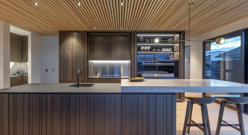 Dramatic Kitchen with Handleless Design in a Rural Setting