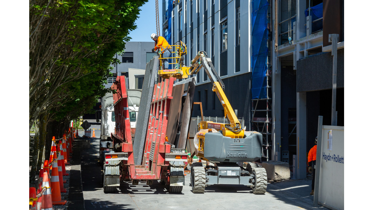 A pre-cast module on site.