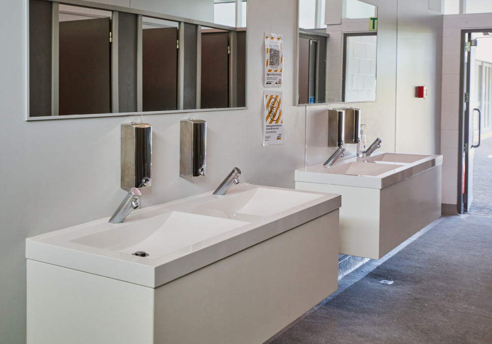 Robust, Hygienic Bathroom Solutions for High Traffic Netball Centre in Hamilton