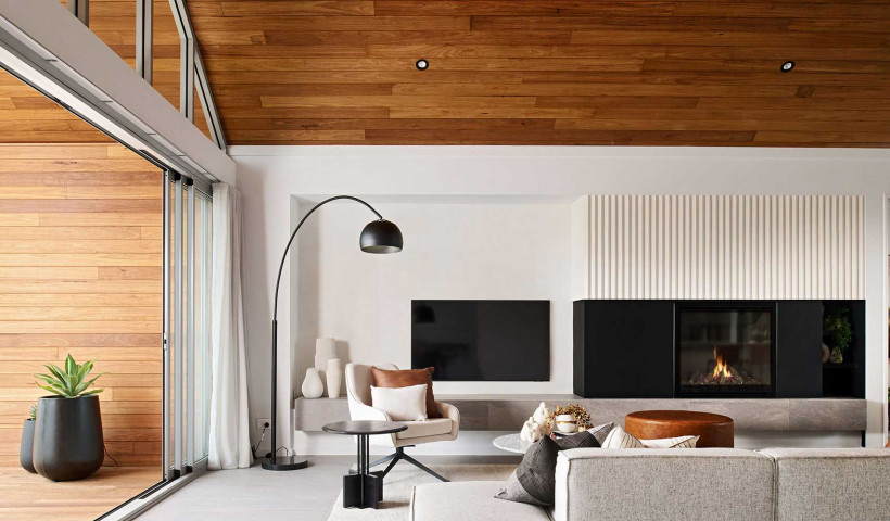 Escea DF990 Gas Fireplace Features in Odyssea by Oswald Homes