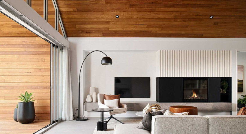 Escea DF990 Gas Fireplace Features in Odyssea by Oswald Homes