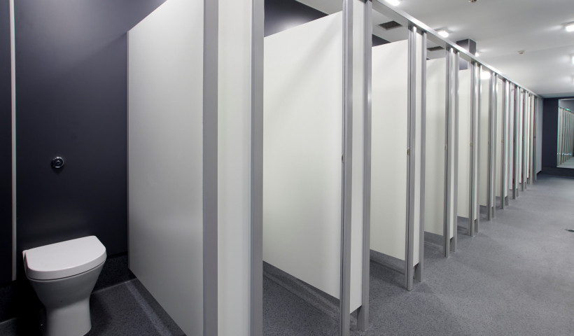 Resco Compact Laminate Spells Durability for Rugby Ground Restrooms 