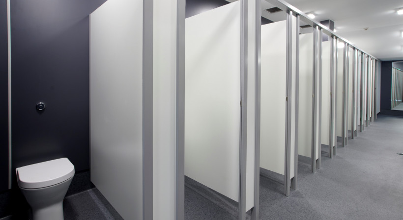 Resco Compact Laminate Spells Durability for Rugby Ground Restrooms 