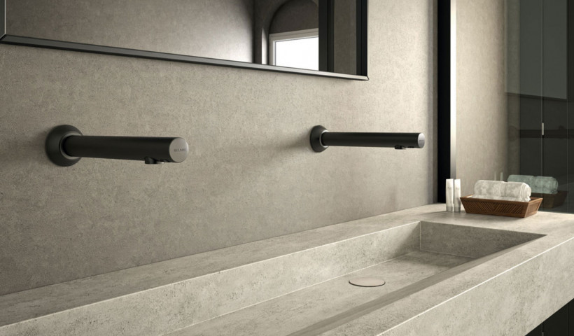 Style Meets Functionality with Delabie’s New Matte Black Binoptic Taps and Mixers