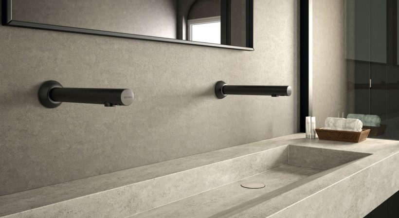Style Meets Functionality with Delabie’s New Matte Black Binoptic Taps and Mixers
